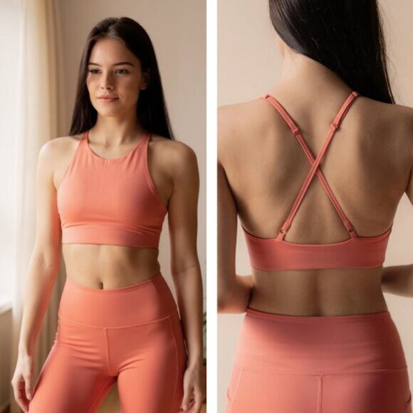 Girlfriend Collective Topanga Sports Bra in Primrose Size Medium - Picture 1 of 4